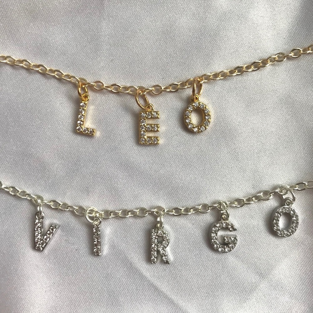 Silver Horoscope Zodiac Rhinestone Necklace - Picture 1 of 1